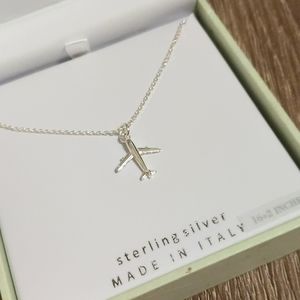 Mia Fiore Sterling Silver Airplane Charm Necklace